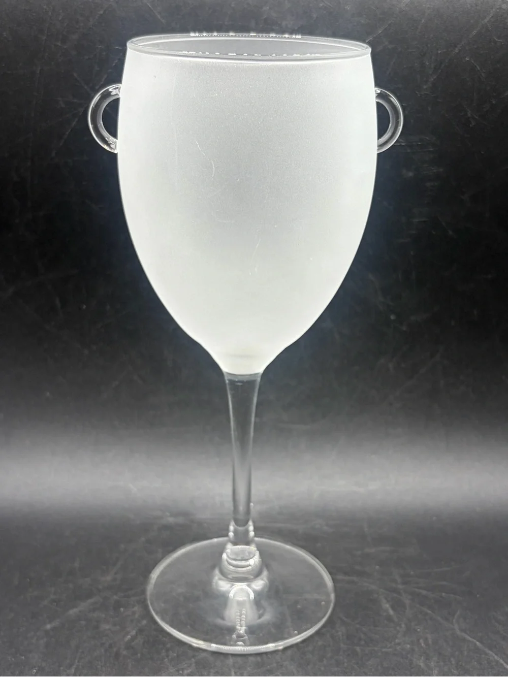 Frosted & Clear Glass Lady Face Wine Glass Stemware Woman Figure Bar Glassware